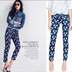 J. Crew Cropped Matchstick Floral Print Jeans